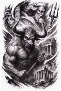 legendary-monsters – tattoo design ideas free ai generated – ruin – for-biceps – Gallery: monsters-greece-inkby-ai