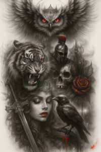 animals-with-detail – tattoo design ideas free ai generated – neotraditional-artful-color – for-back – Gallery: news-inkby-ai