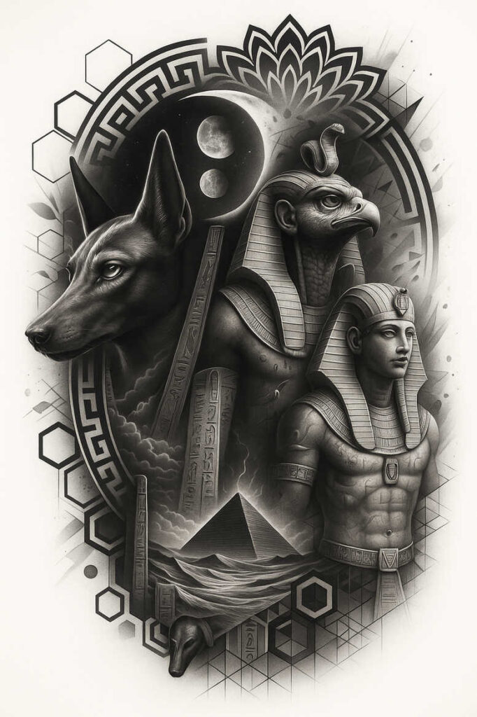 animals-with-shading – tattoo design ideas free ai generated – surrealism-ethereal-textures – for-upper-shoulder – Gallery: news-inkby-ai