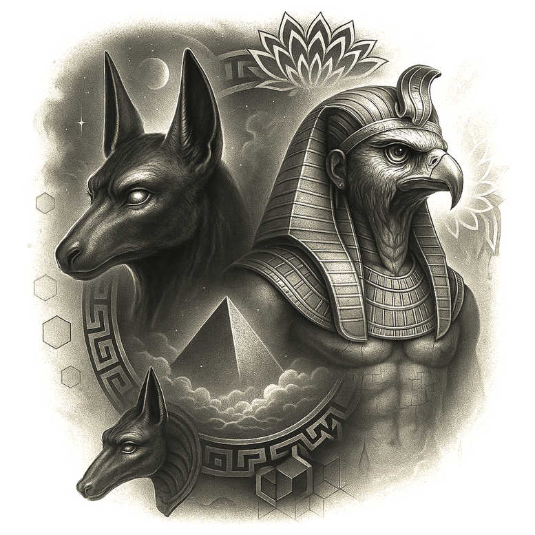 animals-with-spiritual-motif – tattoo design ideas free ai generated – realism-contrast-ink – for-upper-chest – Gallery: news-inkby-ai