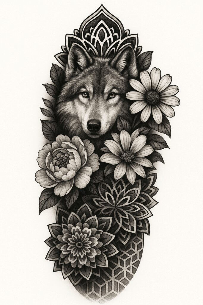 artistic-innovations – tattoo design ideas free ai generated – neotraditional-decorative-elements – for-lower-chest – Gallery: news-inkby-ai