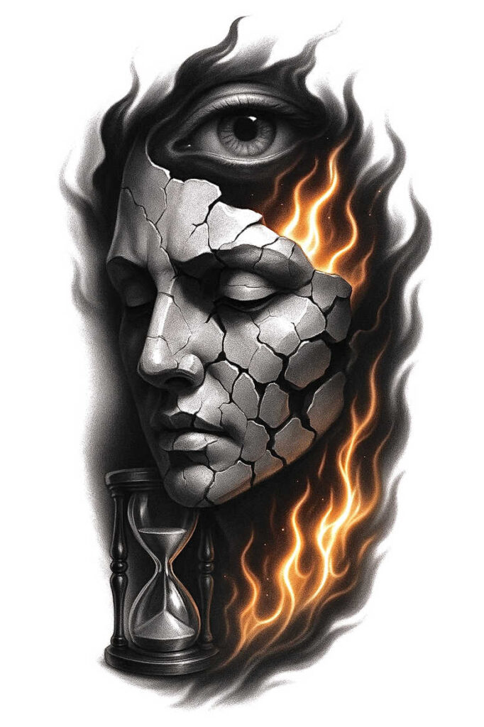 creativity – tattoo design ideas free ai generated – surrealism-dreamscape – for-chest – Gallery: news-inkby-ai