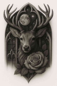 design-tattoo – tattoo design ideas free ai generated – neotraditional-bold-motifs – for-shoulder-blade – Gallery: news-inkby-ai