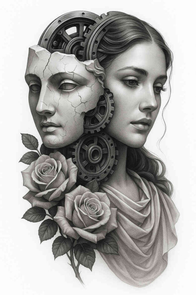 discoveries – tattoo design ideas free ai generated – realism-precise-gradient – for-back-of-neck – Gallery: news-inkby-ai