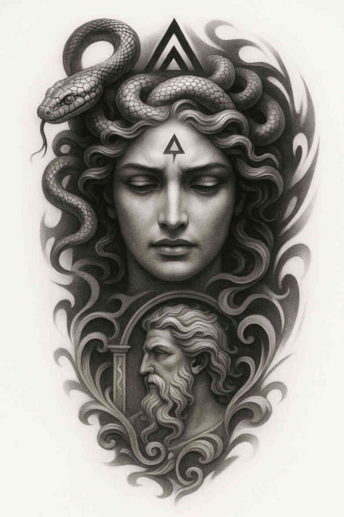 discovery-tattoo – tattoo design ideas free ai generated – neotraditional-bright-color – for-heel – Gallery: news-inkby-ai