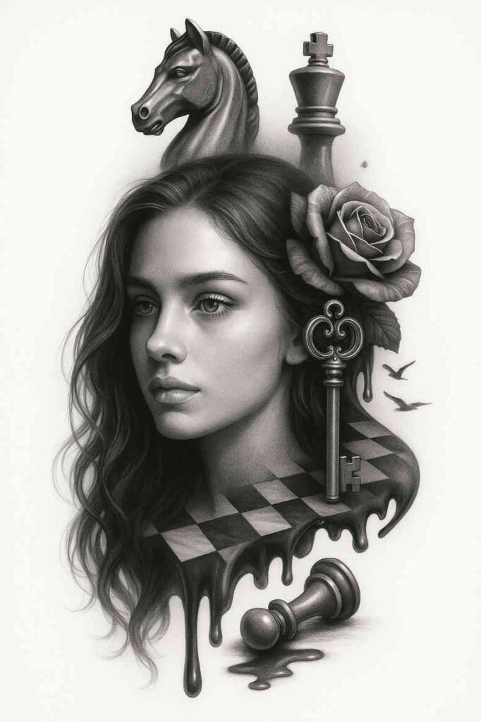 fresh-idea-tattoo – tattoo design ideas free ai generated – neotraditional-balanced-color – for-calf – Gallery: news-inkby-ai