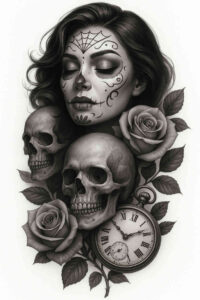 innovations – tattoo design ideas free ai generated – realism-natural-contrast – for-lower-thigh – Gallery: news-inkby-ai