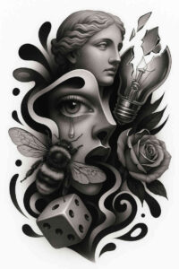 innovative-art – tattoo design ideas free ai generated – surrealism-surreal-lighting – for-outer-arm – Gallery: news-inkby-ai