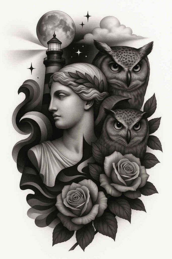 innovative-art-tattoo – tattoo design ideas free ai generated – realism-natural-tones – for-upper-back – Gallery: news-inkby-ai