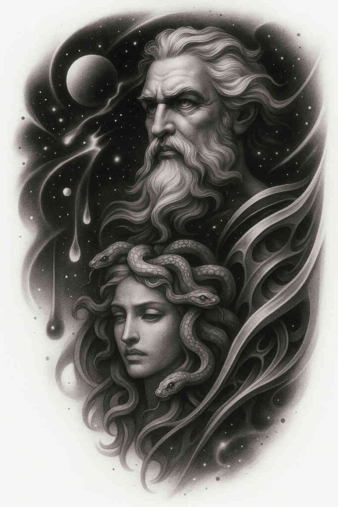 innovative-art-tattoo – tattoo design ideas free ai generated – surrealism-transcendent – for-side – Gallery: news-inkby-ai