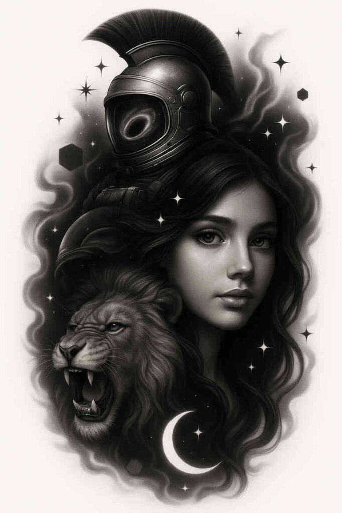 innovative-solution-tattoo – tattoo design ideas free ai generated – realism-real-ink-flow – for-knee – Gallery: news-inkby-ai