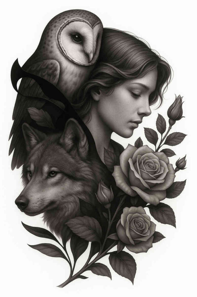 modern-aesthetic-tattoo – tattoo design ideas free ai generated – surrealism-phantom – for-upper-thigh – Gallery: news-inkby-ai