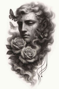 modern-patterns – tattoo design ideas free ai generated – surrealism-esoteric – for-shoulder-blade – Gallery: news-inkby-ai