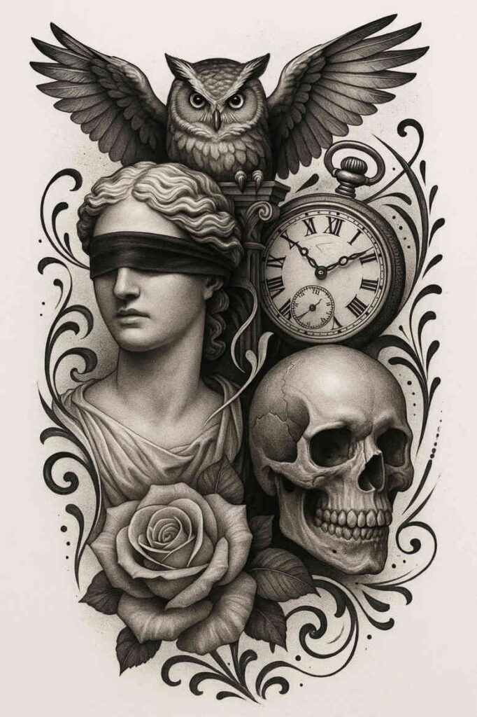 modern-tattoo – tattoo design ideas free ai generated – neotraditional-intricate-shading – for-lower-arm – Gallery: news-inkby-ai