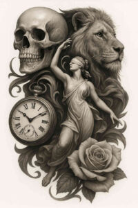 new-designs – tattoo design ideas free ai generated – neotraditional-dynamic-color – for-wrist – Gallery: news-inkby-ai