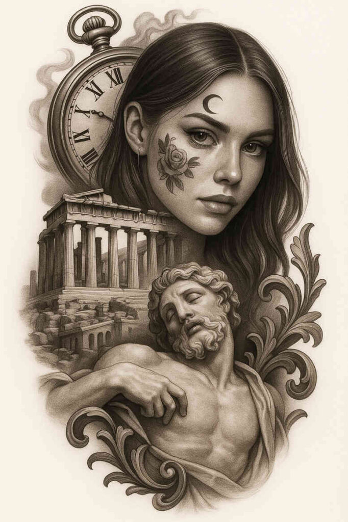 new-era – tattoo design ideas free ai generated – realism-volume-effect – for-thigh – Gallery: news-inkby-ai