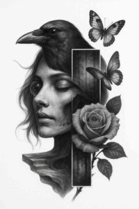 new-motifs – tattoo design ideas free ai generated – neotraditional-artistic-shading – for-collarbone – Gallery: news-inkby-ai