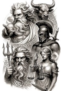new-motifs – tattoo design ideas free ai generated – neotraditional-dynamic-color – for-back – Gallery: news-inkby-ai