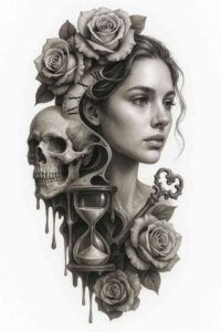 new-style – tattoo design ideas free ai generated – neotraditional-subtle-tone – for-elbow – Gallery: news-inkby-ai