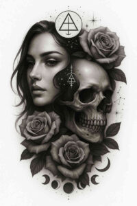 new-technique-tattoo – tattoo design ideas free ai generated – neotraditional-vintage-influence – for-shoulder-blade – Gallery: news-inkby-ai
