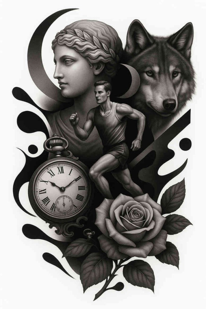 news – tattoo design ideas free ai generated – neotraditional-precise-lines – for-hip – Gallery: news-inkby-ai