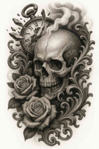 news-tattoo – tattoo design ideas free ai generated – surrealism-enigmatic-aura – for-behind-ear – Gallery: news-inkby-ai
