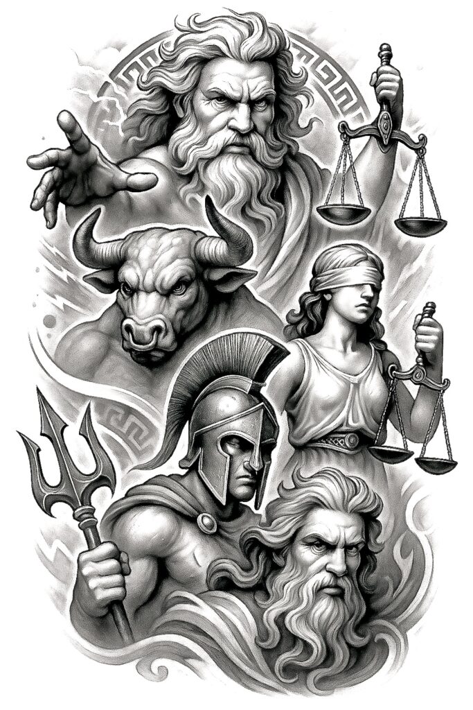revolution – tattoo design ideas free ai generated – neotraditional-layered-fill – for-upper-thigh – Gallery: news-inkby-ai