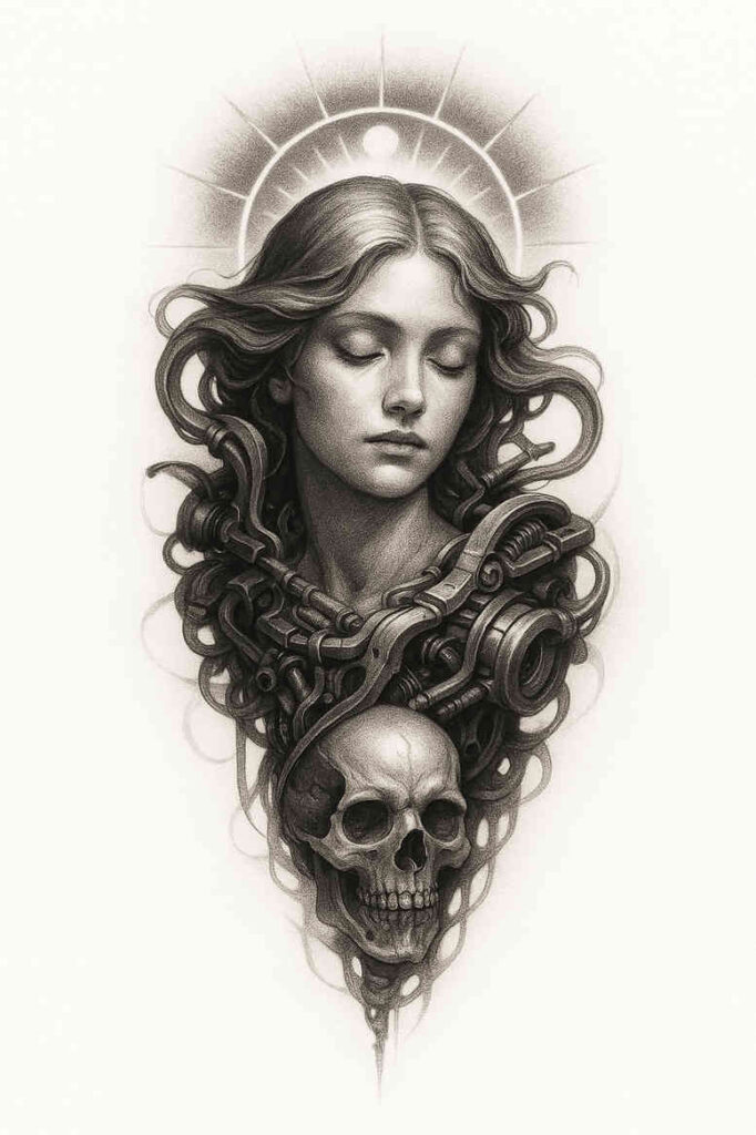 news tattoo design ideas smooth complexion 3D-rendered symbol of resilience