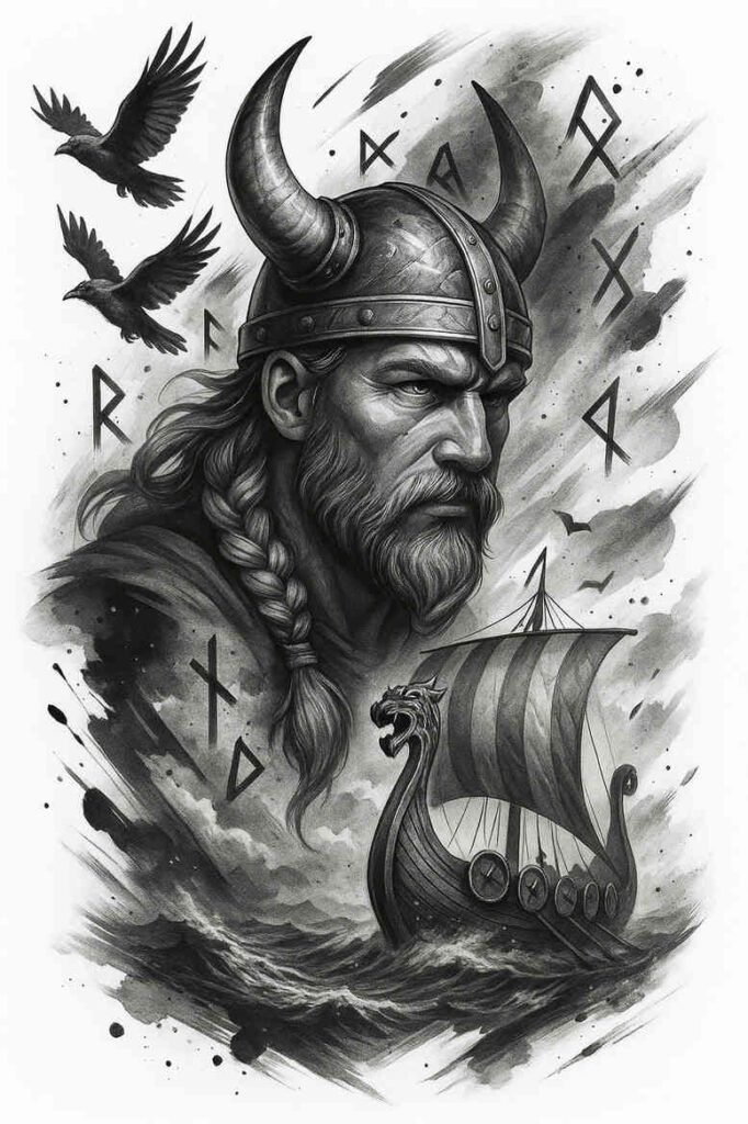 news tattoo design ideas Realism natural contrast atmospheric for upper thigh