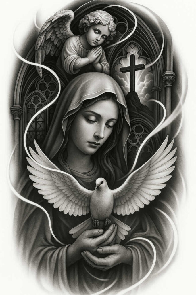 news tattoo design ideas high-contrast black-and-white for lower leg