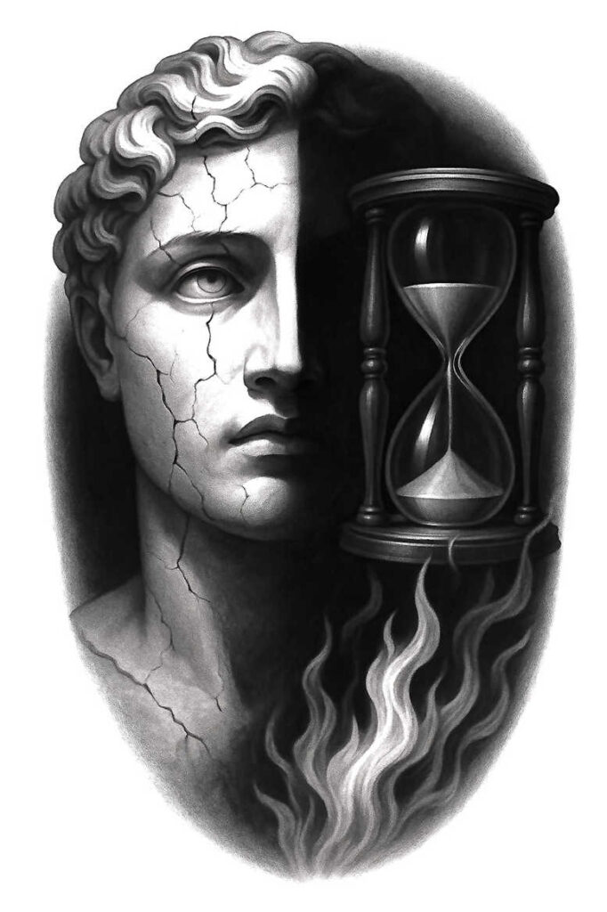 news tattoo design ideas vector-style bold for spine