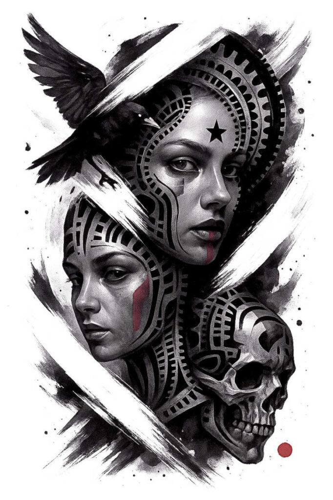 news tattoo design ideas fine-line deep-shading for arm