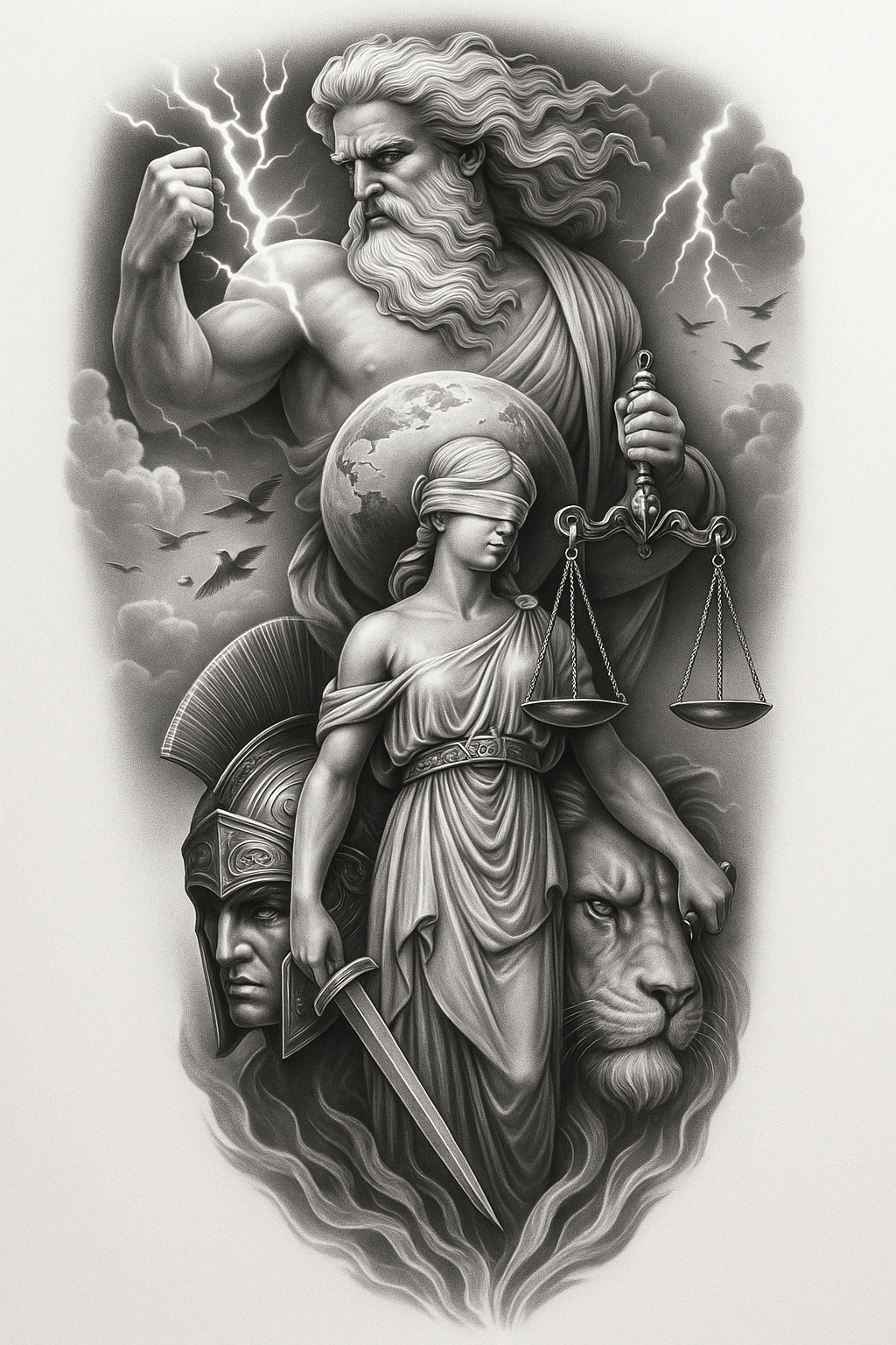 news tattoo design ideas Surrealism vibrant contrasts dreamlike symbol of strength