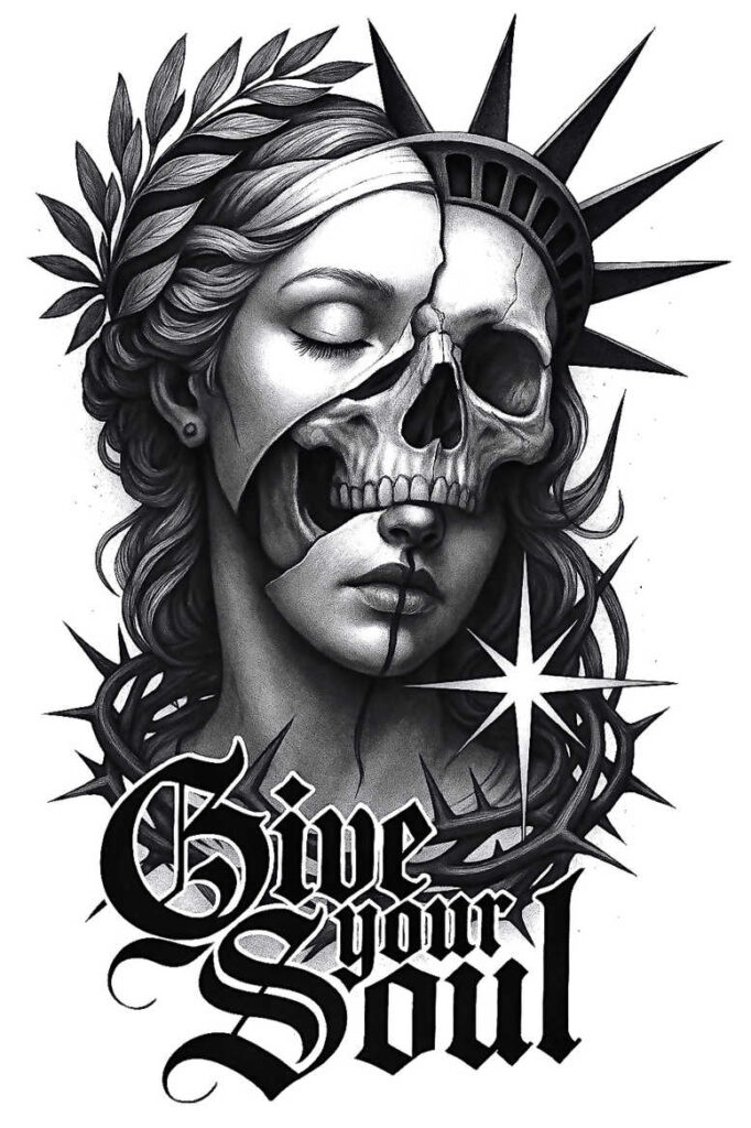 news tattoo design ideas Realism photo-like tattoo high-contrast for knee