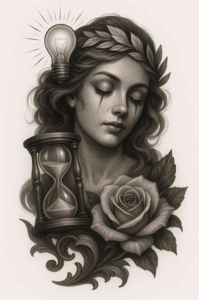 news tattoo design ideas structured design hyper-detailed meaning perseverance