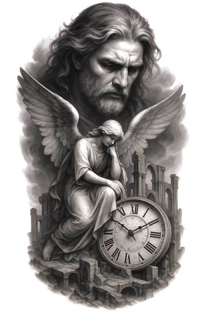 news tattoo design ideas deep blacks moody for shoulder blade