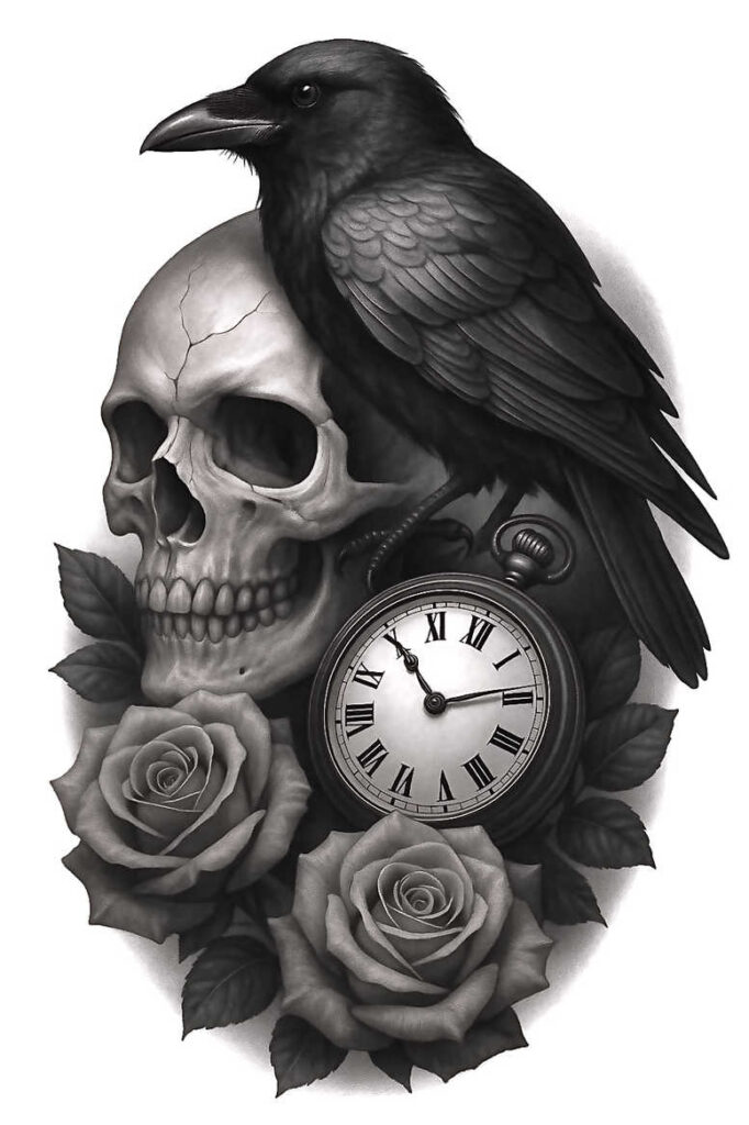news tattoo design ideas Realism true skin saturated for scapula