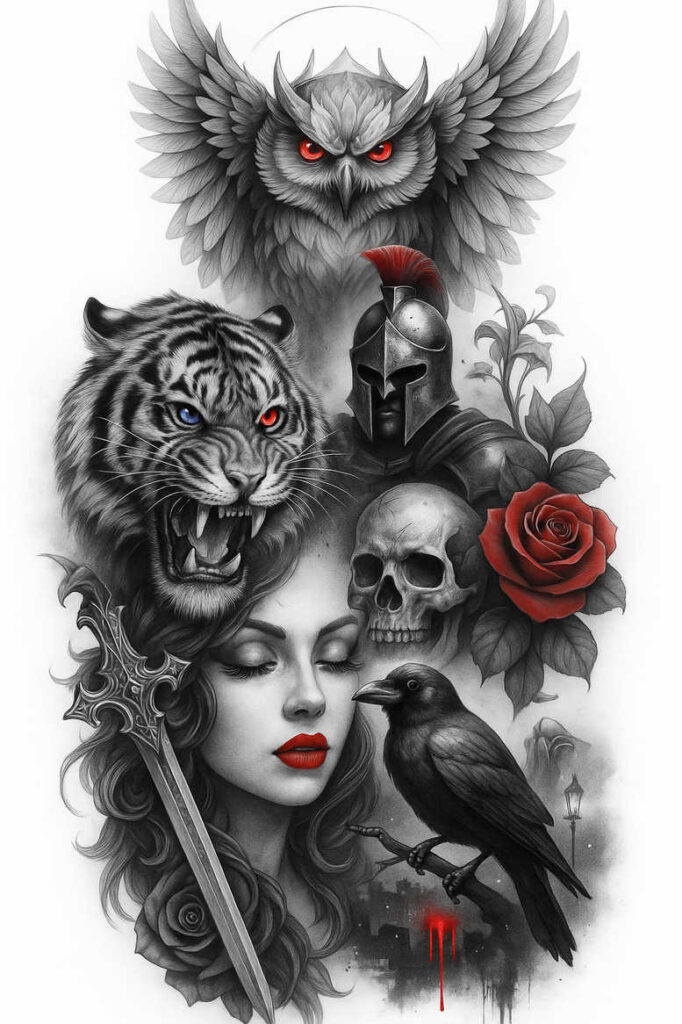 path-freedom-symbol – tattoo design ideas free ai generated – neotraditional-artistic-shading – for-upper-shoulder – Gallery: path-road-inkby-ai