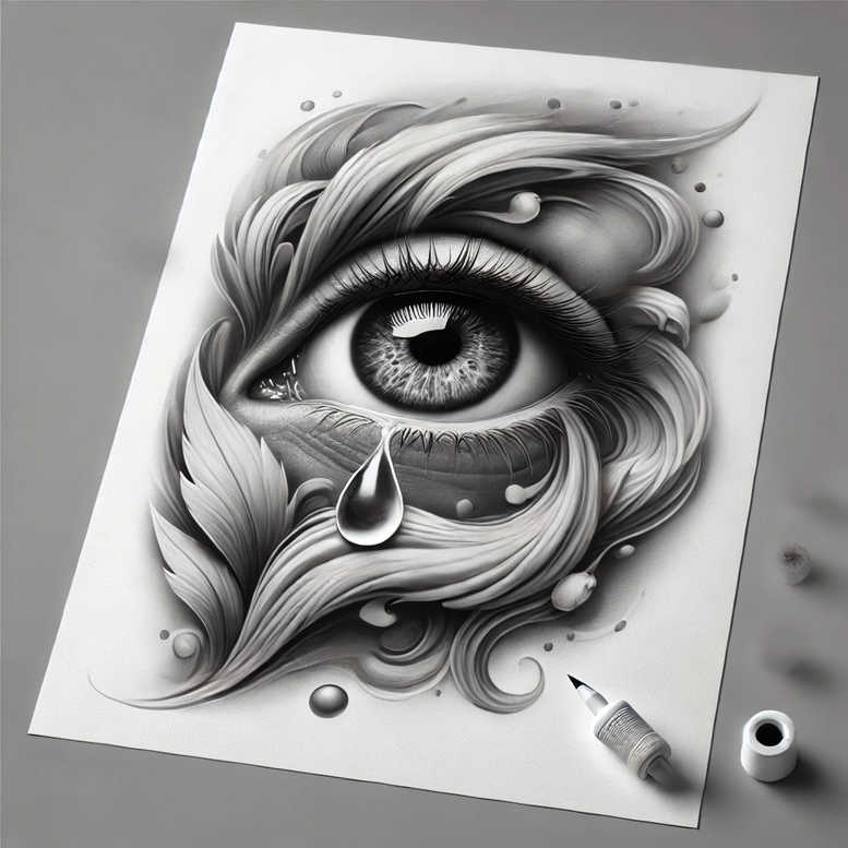 path-in-tattoo-for-men – tattoo design ideas free ai generated – realism-color-precision – for-behind-ear – Gallery: path-road-inkby-ai