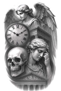 pets tattoo design ideas Surrealism dreamscape companion animals for upper arm