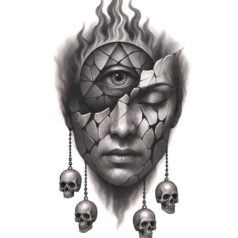 pets tattoo design ideas line-art portrait for lower back