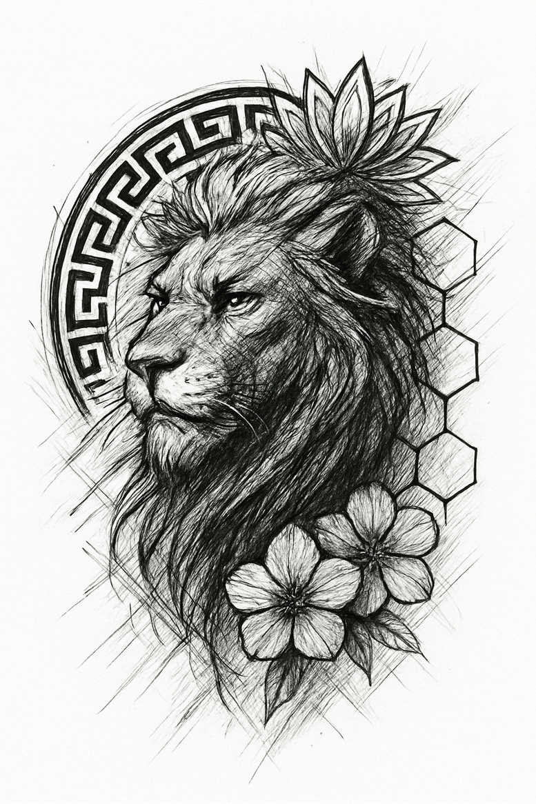 pets tattoo design ideas Realism detailed rendering portrait resilience and power