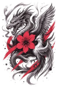 phoenix-and-symbolism – tattoo design ideas free ai generated – realism-contrast-play – for-heel – Gallery: phoenix-inkby-ai