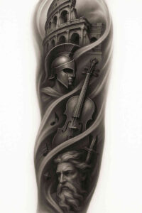 neotraditional-artistic-contrast – tattoo design ideas free ai generated – undefined – for-spine – Gallery: realistic-surrealistic-inkby-ai