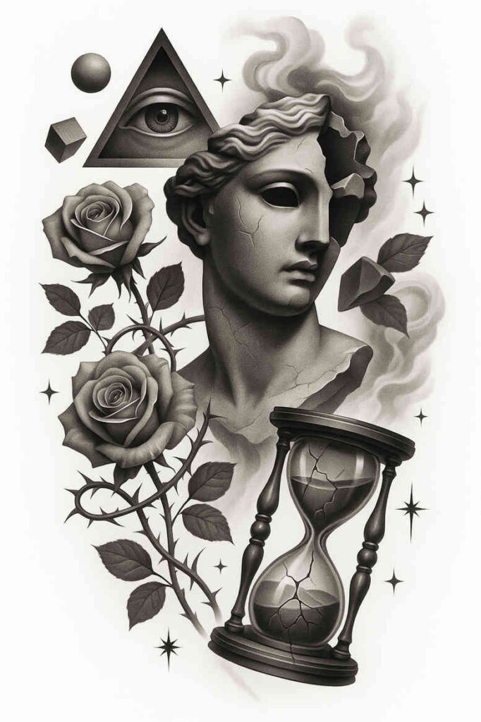 neotraditional-dynamic-color – tattoo design ideas free ai generated – undefined – for-outer-arm – Gallery: realistic-surrealistic-inkby-ai