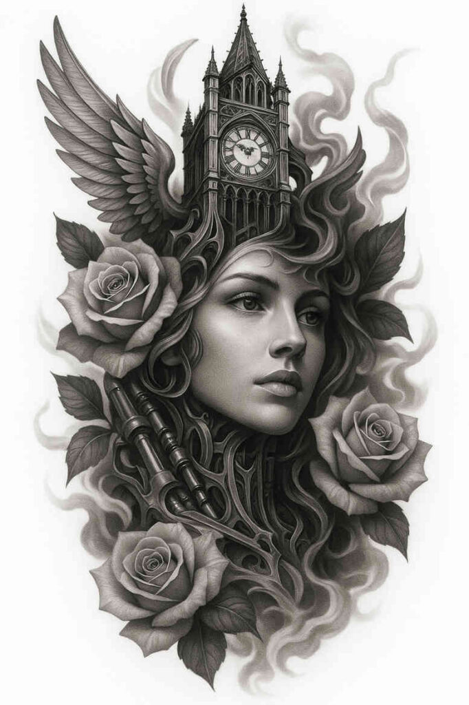 neotraditional-dynamic-composition – tattoo design ideas free ai generated – undefined – for-wrist – Gallery: realistic-surrealistic-inkby-ai