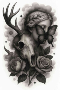 neotraditional-refined-lines – tattoo design ideas free ai generated – undefined – for-back-of-neck – Gallery: realistic-surrealistic-inkby-ai
