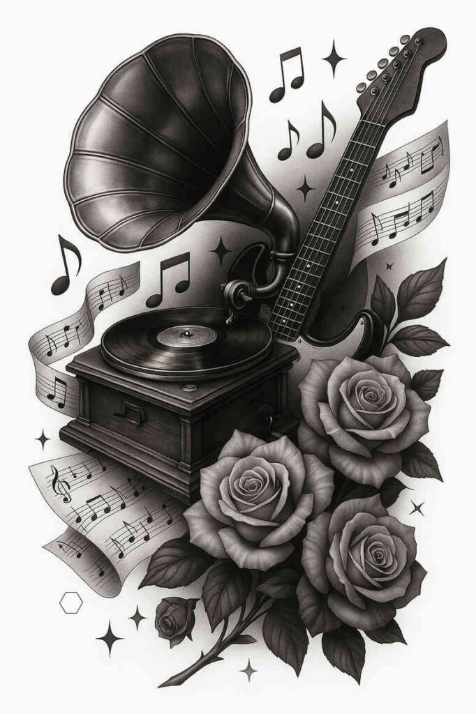 neotraditional-vintage-influence – tattoo design ideas free ai generated – undefined – for-temple – Gallery: realistic-surrealistic-inkby-ai
