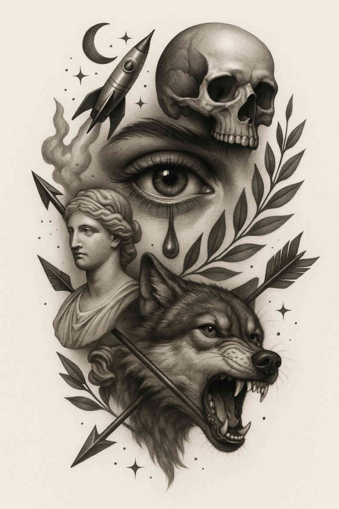 realism-gentle-shadow – tattoo design ideas free ai generated – undefined – for-shoulder – Gallery: realistic-surrealistic-inkby-ai