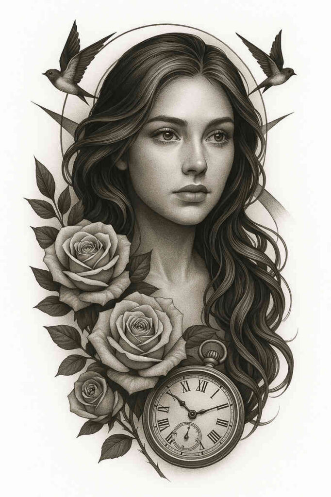 realism-photo-like-tattoo – tattoo design ideas free ai generated – undefined – for-temple – Gallery: realistic-surrealistic-inkby-ai